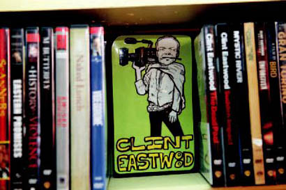 Caricatures by David Friesen add art and character to the video selection at Ninth Street Video.