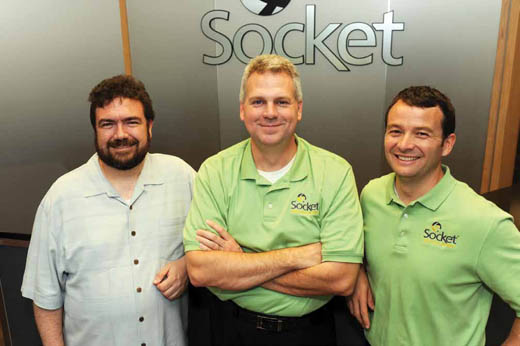 Socket co-owners, from left, John Dupuy, George Pfenenger and Carson Coffman