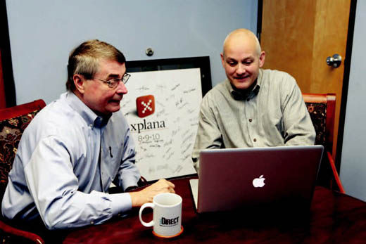 Dennis Flanagan, CEO of MBS Direct, left, and Rob Reynolds, founder of Xplana.