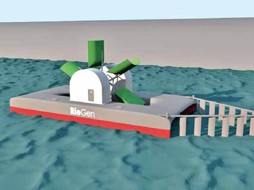 The Current Power team hopes to start building a prototype this year or early next year for the RioGen, a floating paddle wheel that would use river power to harness electricity.