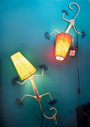 Bright City Lights strives to be a green business by selling earth-friendly furniture and sustainable light fixtures that use fluorescent bulbs.