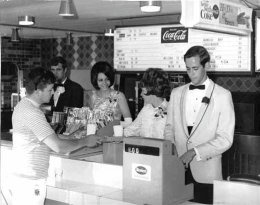 Lindner working at a Columbia movie theater on prom night in the late ‘60s.