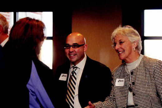 Michael Brown and Columbia Board of Realtors President-Elect Betty Tice at Brown’s welcome reception, Nov. 19, at The Bank of Missouri.