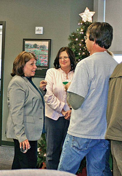 Fleming at the going-away party city staff threw her Dec. 2.