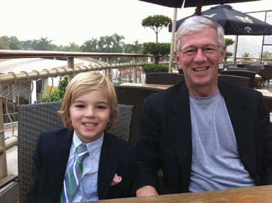 Larry Potterfield and his grandson, Benjamin, the eldest.