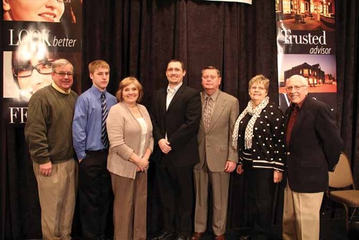Owners of businesses nominated for the annual Chamber award include, from left, Mel Toellner, Grant Toellner, Holly Seaver, David Nivens, Jim Murphy and Sharon and Gary Duncan.
