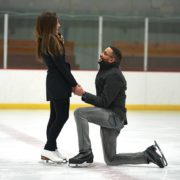 Samuel Atagana and Crystal Richardson get engaged on the ice at Washington Park Ice Arena.