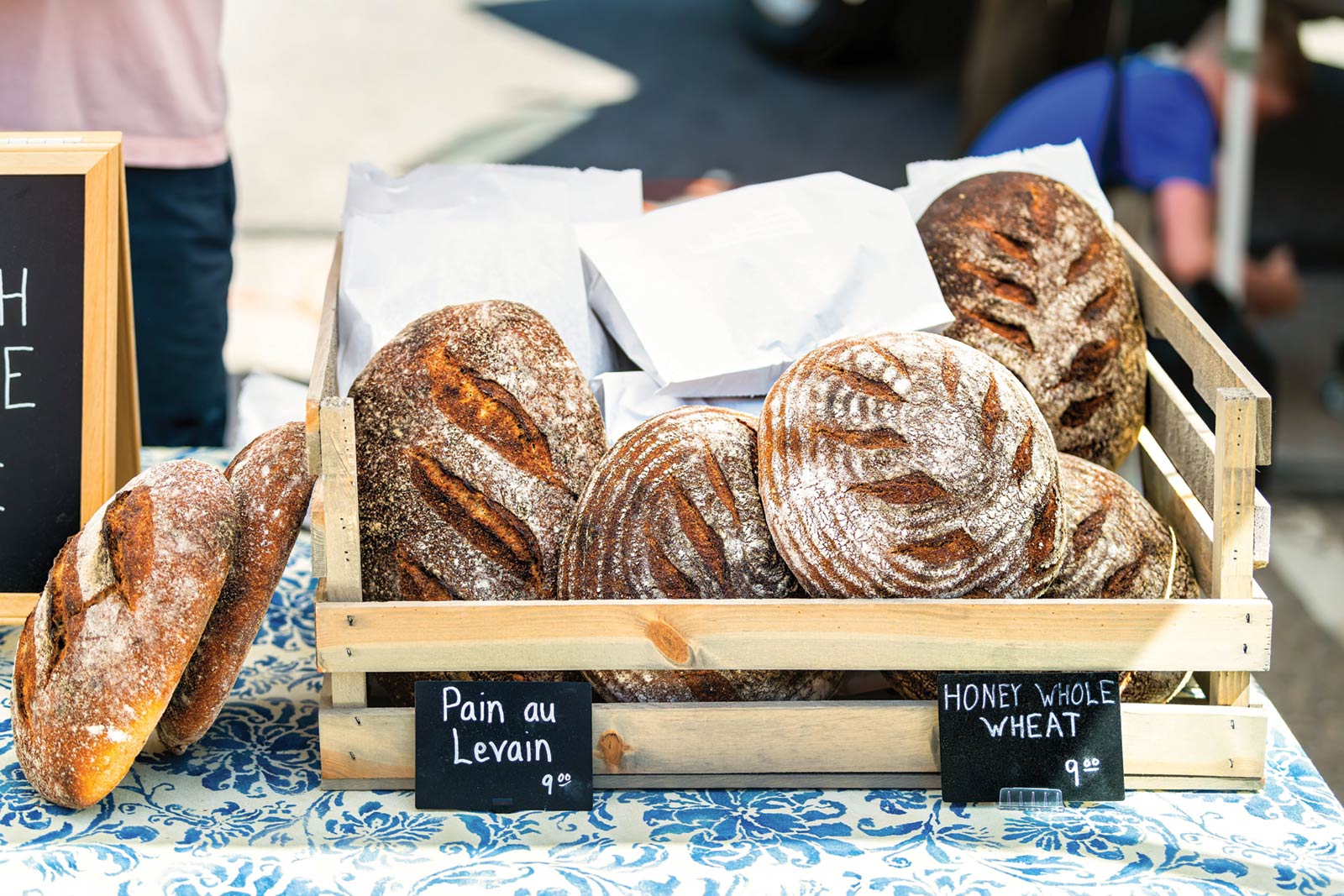 Breads being sold in open air farmers market