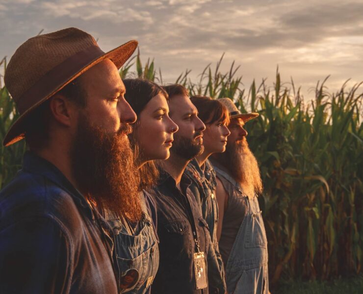Kay Brothers band photo in cornfield