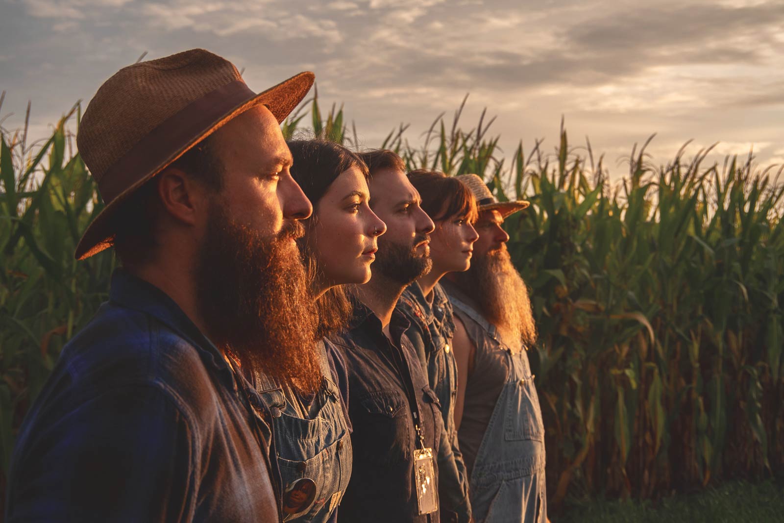 Kay Brothers band photo in cornfield