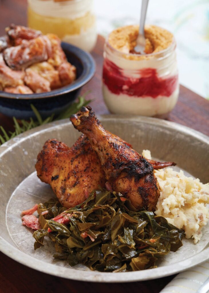 South Florida style meal - chicken, ribs, wings