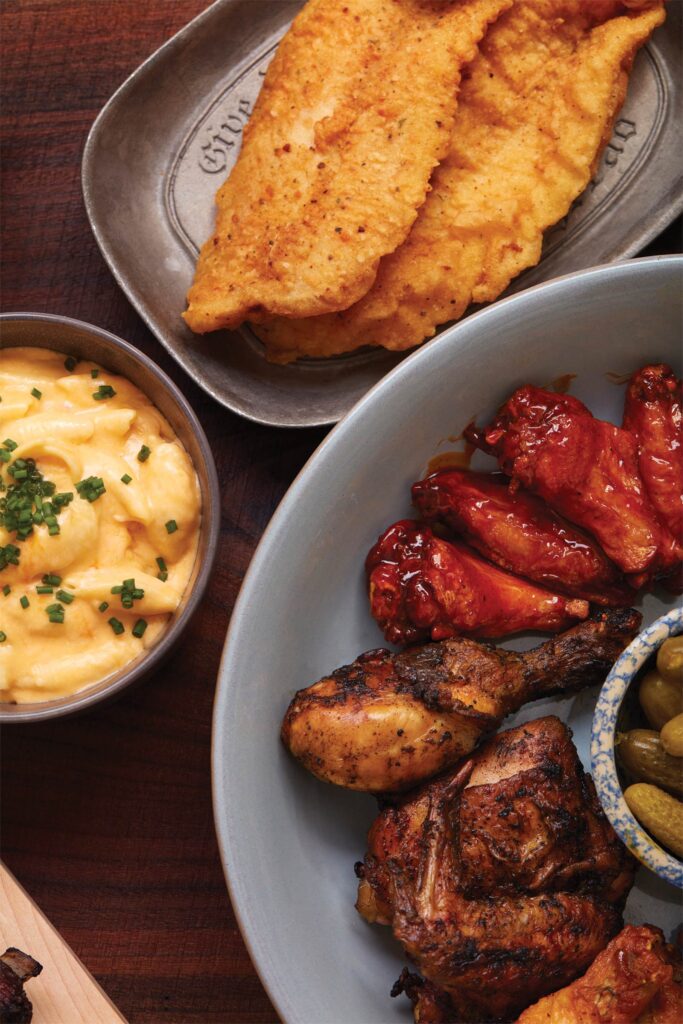 South Florida style meal - fish, wings