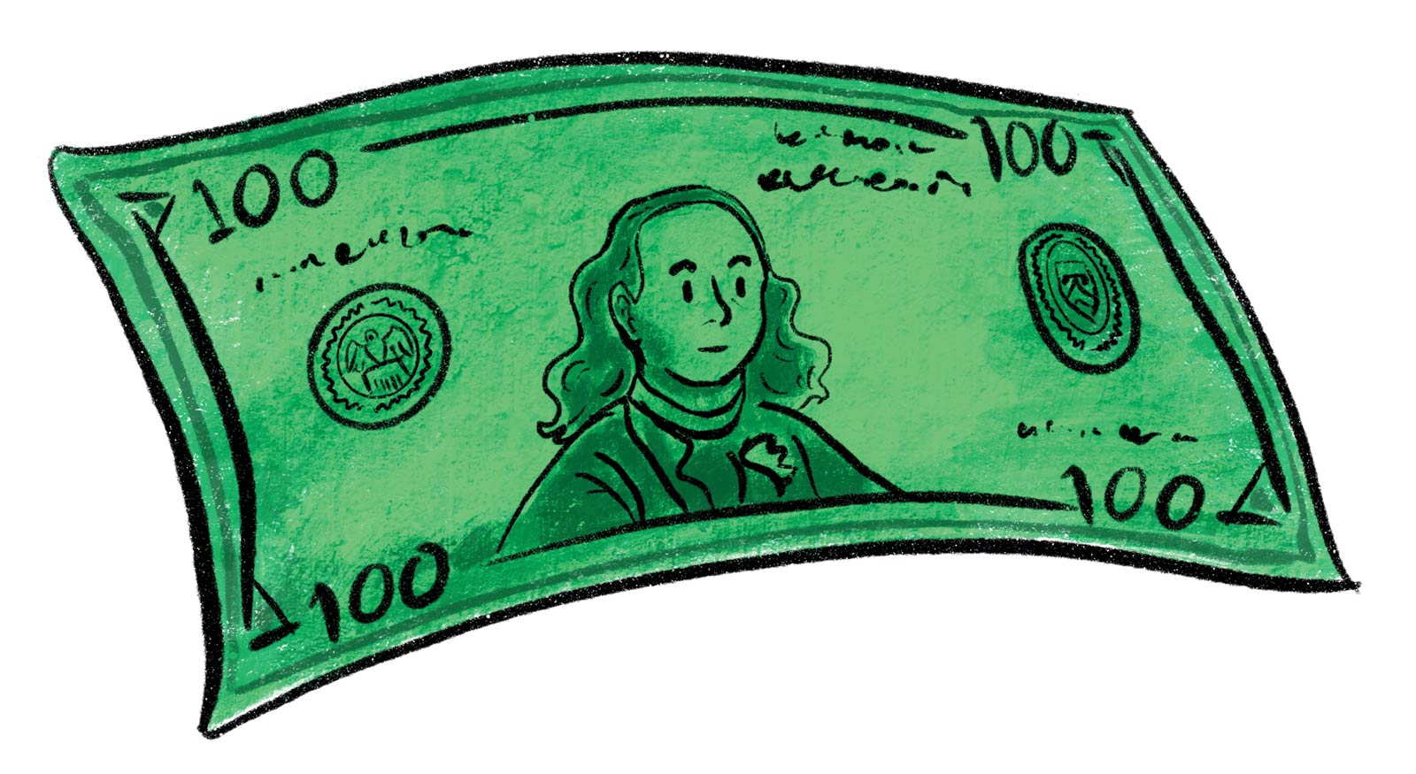 One Hundred Dollar Bill Illustration
