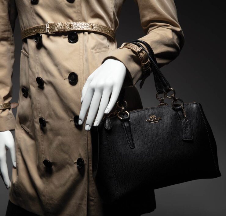 Trench Coat - Burberry | Black Purse - Coach