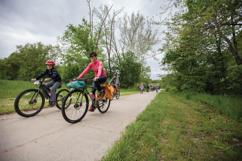 Bikers on trail