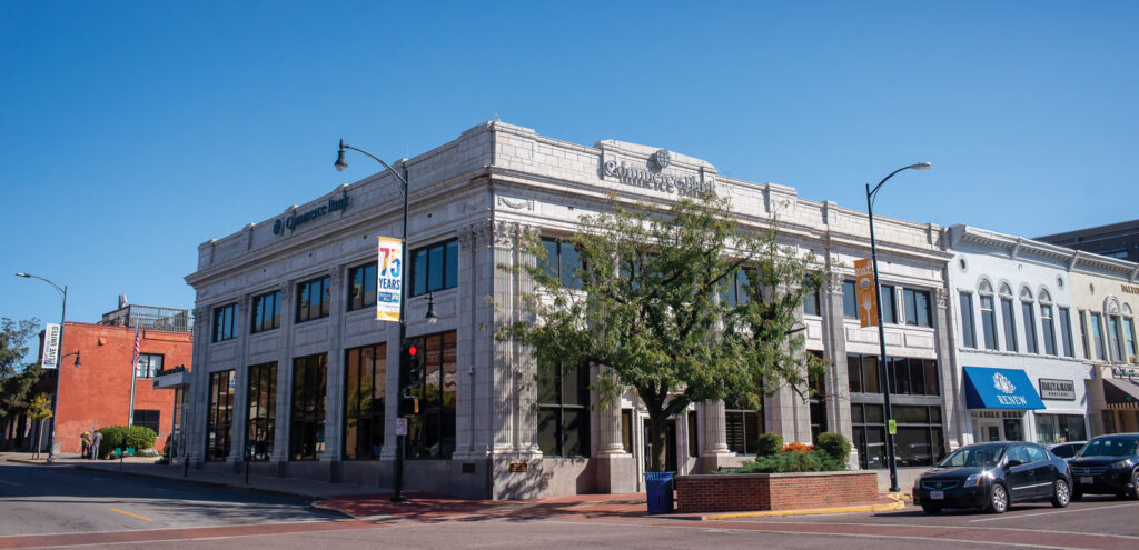 exterior of commerce bank building