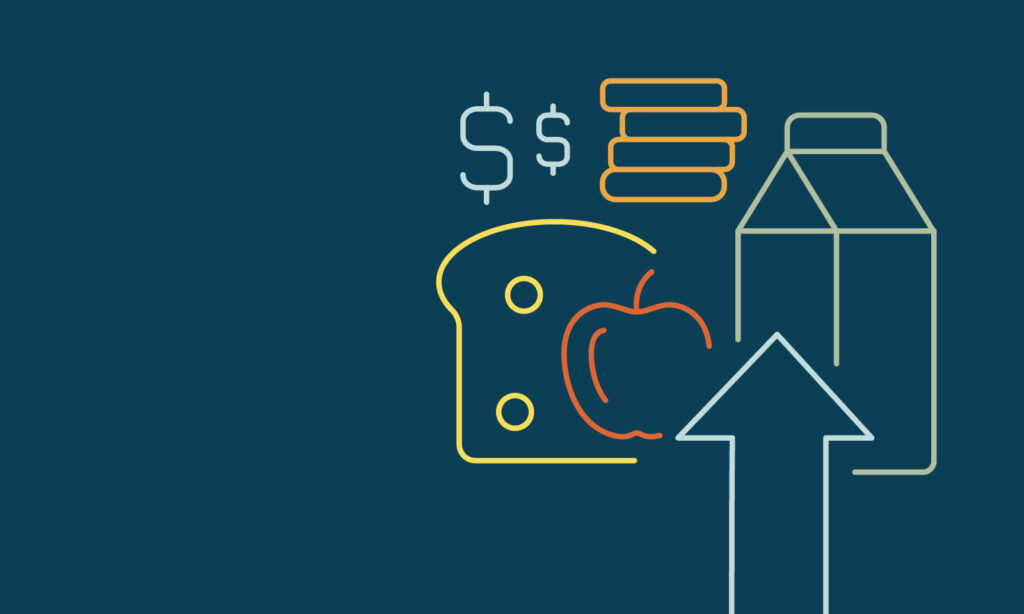 graphic illustration of the rising cost of food