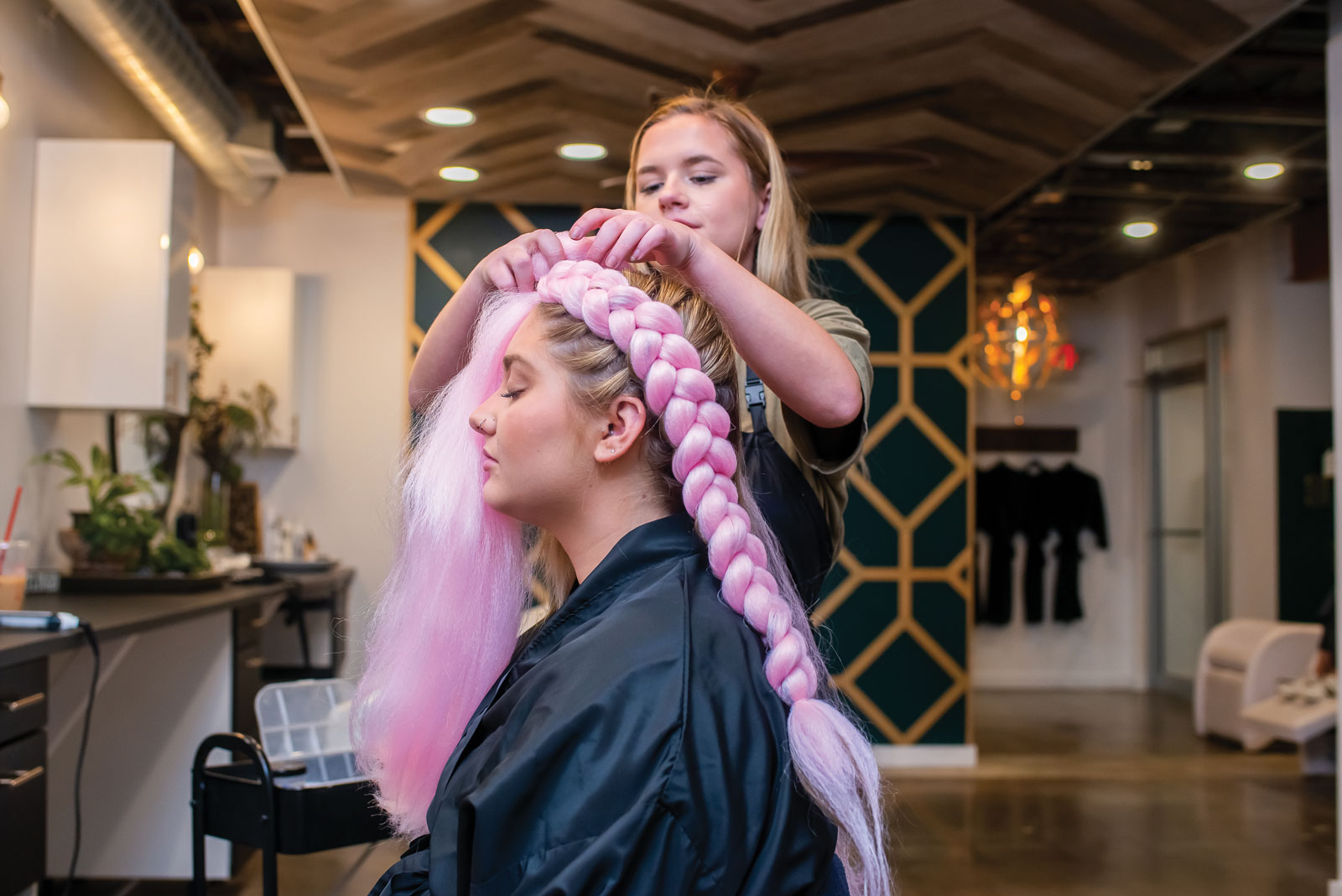 Braided Blonde Hair of Venus with Extensions