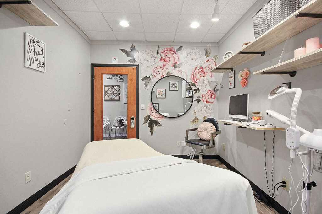 The inside of a patient room the the Vitality Day Spa