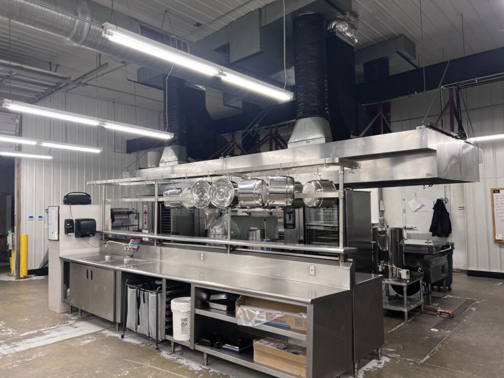 overview of the inside of an industrial kitchen