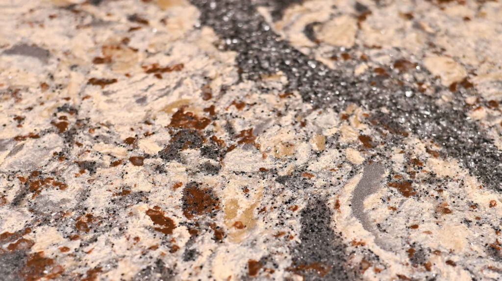 close up of granite countertops