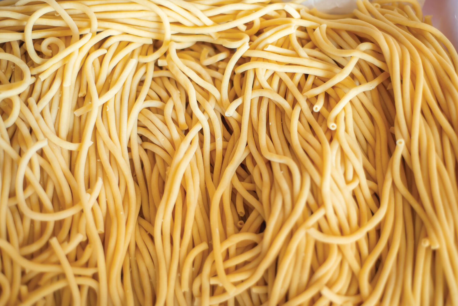 Close Up Of Cooked Spaghetti Noodles