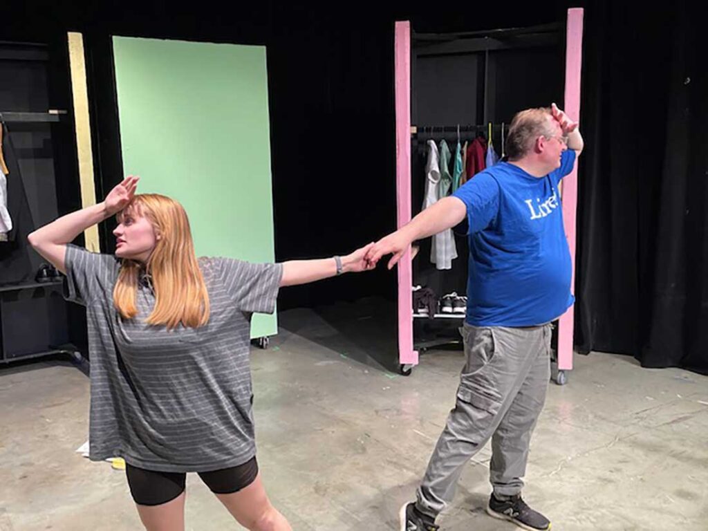Becca Bessette and David McSpadden dance and despair as they rehearse for their roles at Talking Horse Productions.