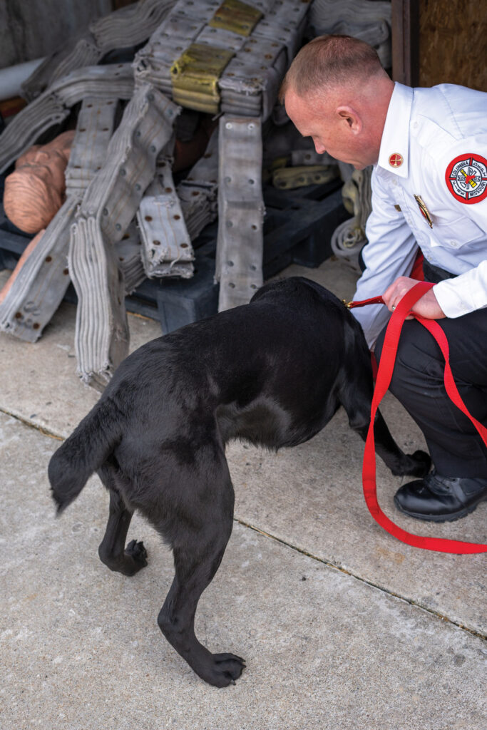 Jim Pasley And Tony The K 9 Accelerant Detection Dog Working