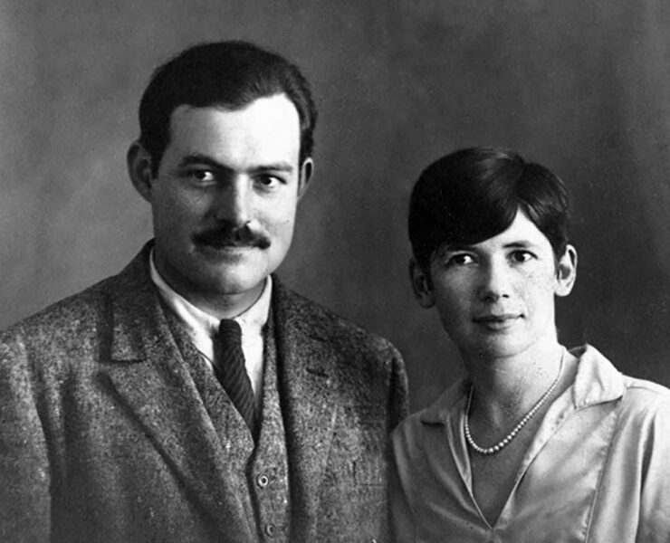 Ernest and Pauline Hemingway, black and white photo taken in Paris, France, 1927.