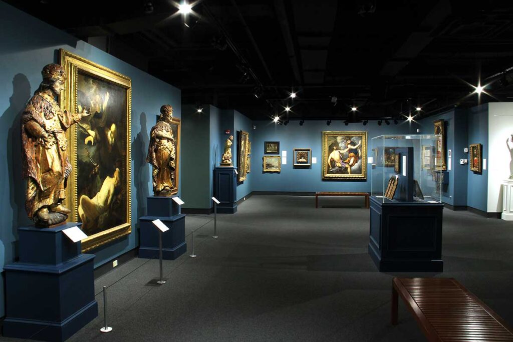 An exhibit gallery at the Museum of Art and Archaeology when the museum was located at Mizzou North in 2015.