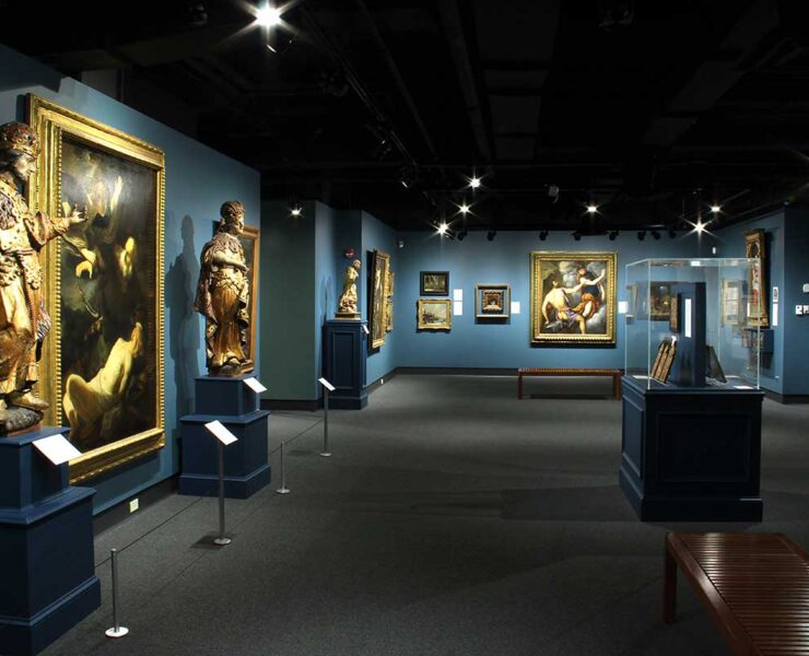 An exhibit gallery at the Museum of Art and Archaeology when the museum was located at Mizzou North in 2015.