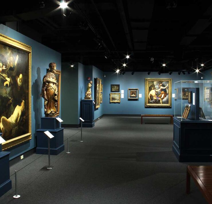 An exhibit gallery at the Museum of Art and Archaeology when the museum was located at Mizzou North in 2015.
