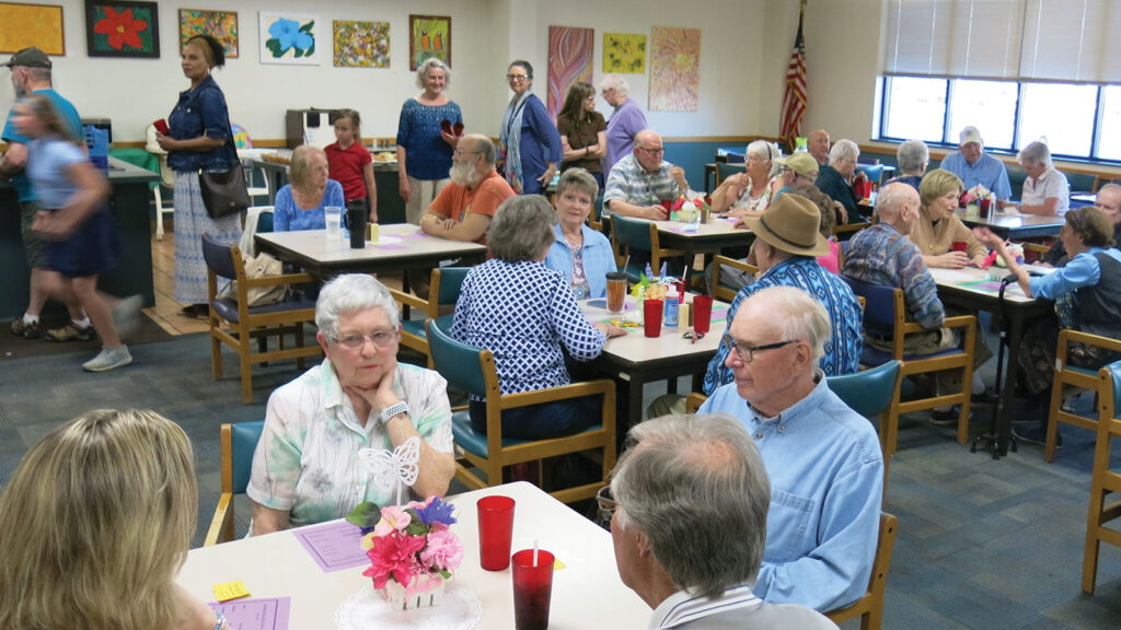 Columbia Senior Activity Center busy Lunchroom filled with people