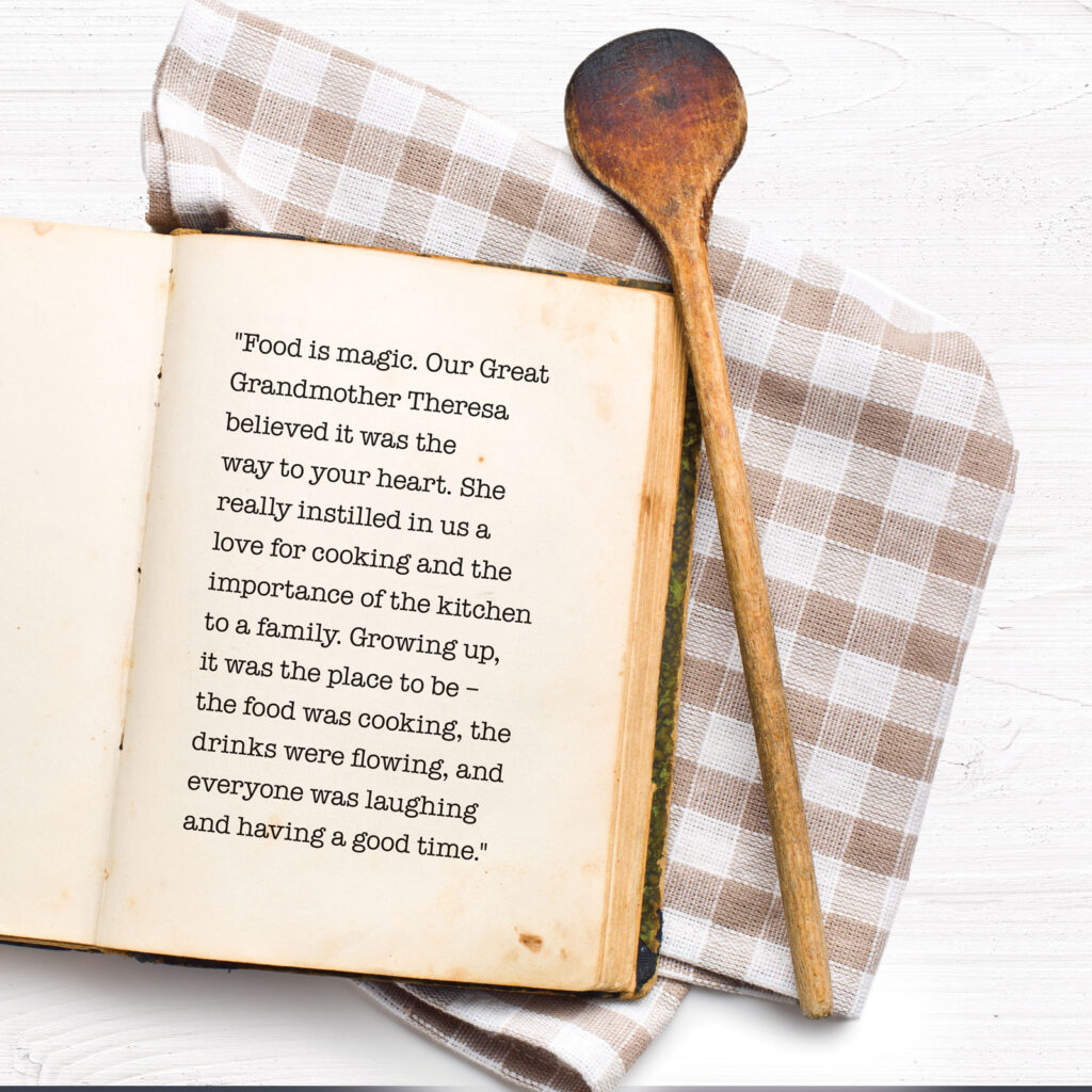Food is Magic Quote on Aged Book
