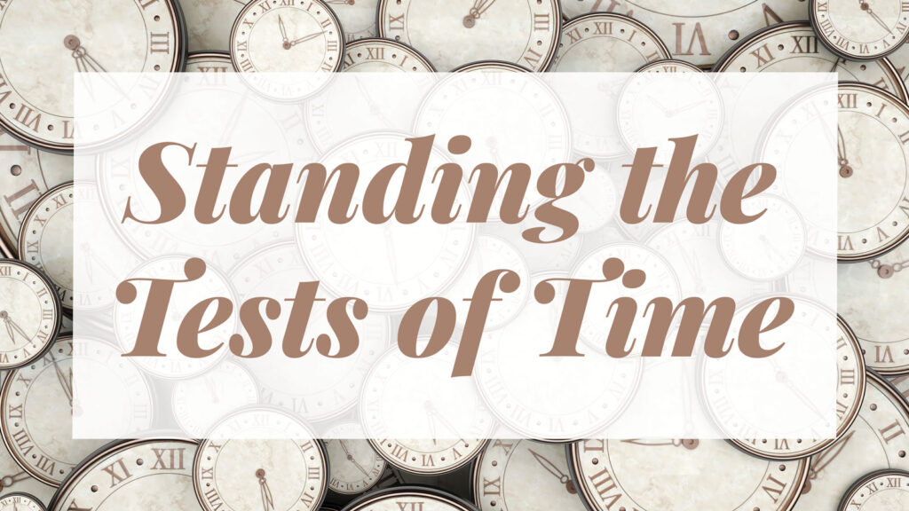 Standing the Tests of Time background is a collection of clocks