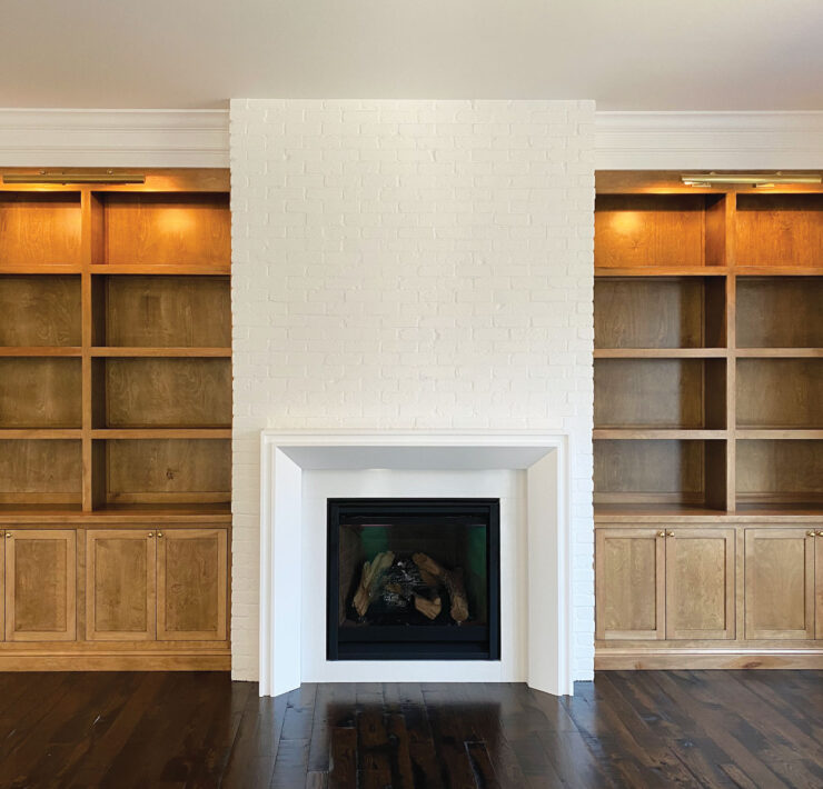 Tompkins Construction - Interior Fireplace Flanking Bookcases