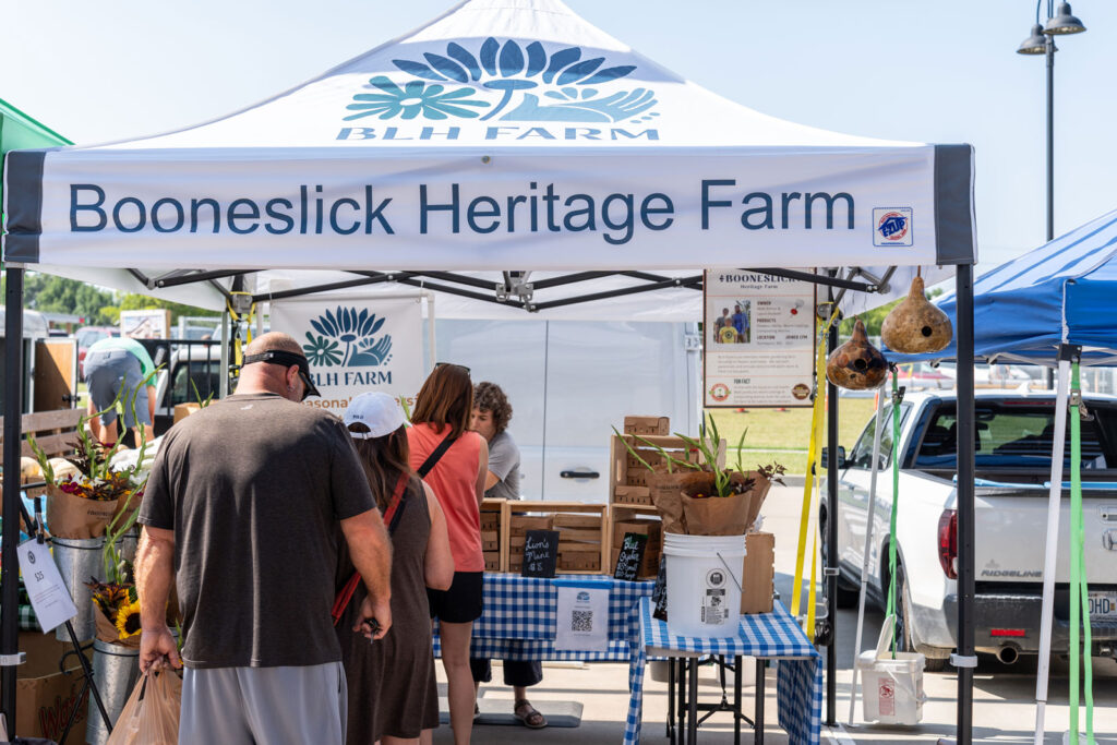 Booneslick Heritage Farm's line at their booth