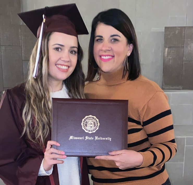 Kim and her daughter on graduation day from Missouri State University