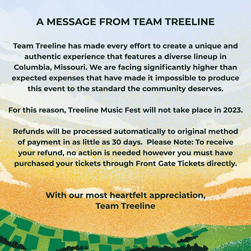 Treeline Cancels Iconic Music Festival COMO Magazine