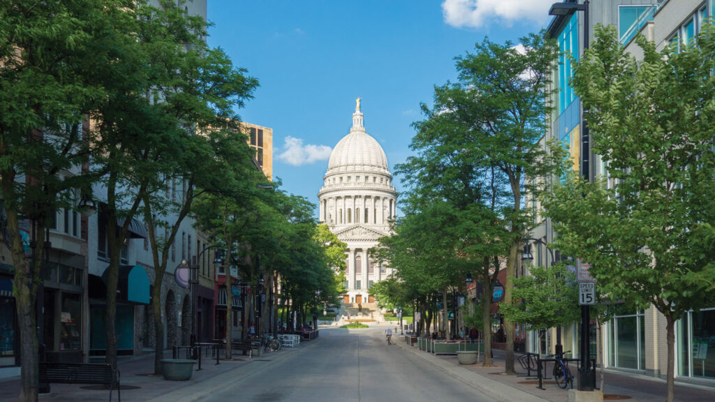 view of street in Madison Wisconsin