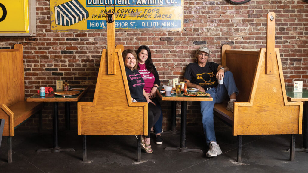 Owner, Nancy Lewis sits with her daugher and director of operations, Alysia Lewis, across from Kurt Mirtsching, general manager and Shakespeare’s employee since 1978.