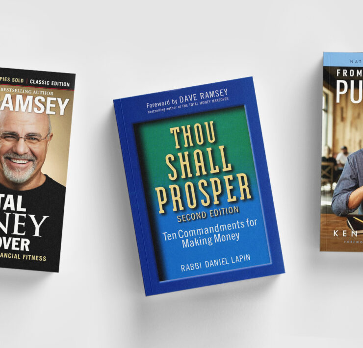 Book covers of: Total Money Makeover, Thou Shall Prosper, and From Paycheck To Purpose Books