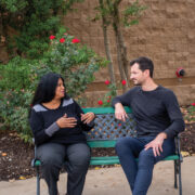 Maya Kahn Sitting With Pastor Jeremy Linneman