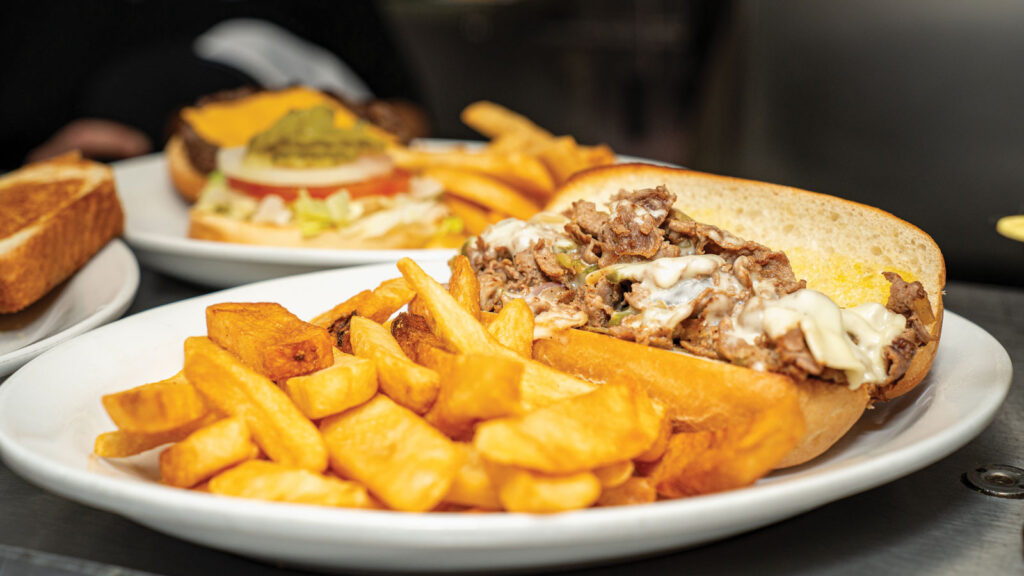 Steak Fries and Philly Cheesesteak Sandwich