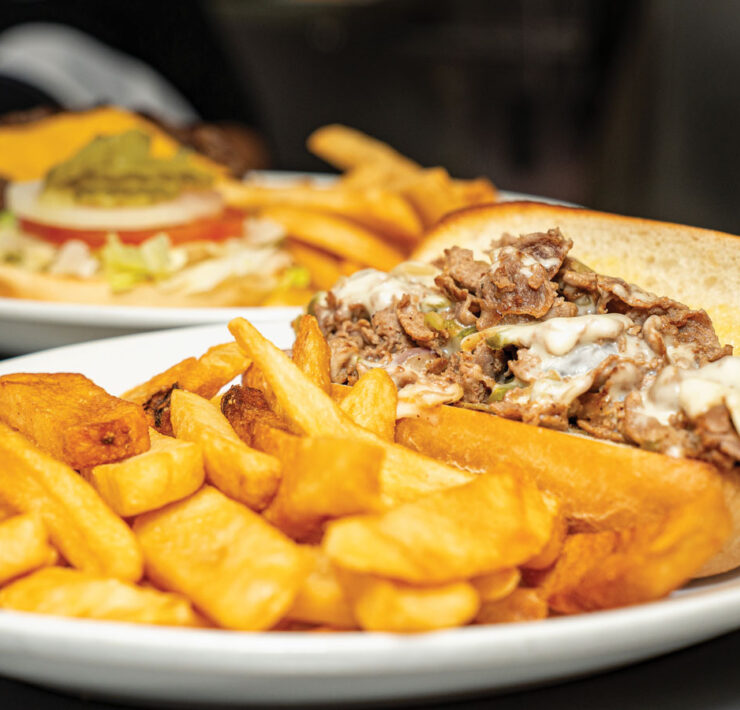 Steak Fries and Philly Cheesesteak Sandwich
