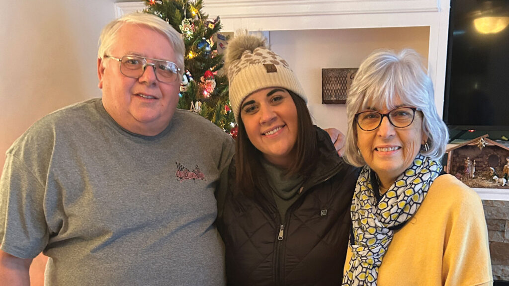 Kim with her greatest supporters, her parents.