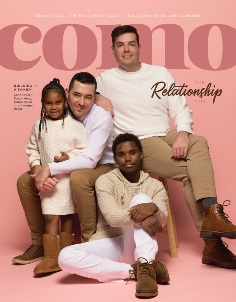 Clint Sinclair, Davon Argo, Darryl Reese, and Naeema Reese on the cover of COMO Magazine's Relationship Issue.
