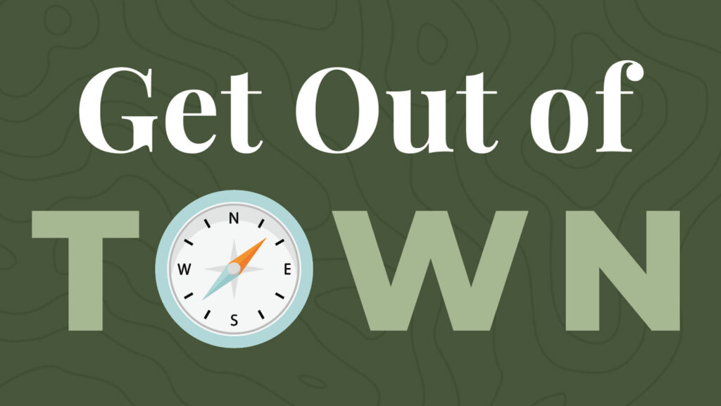 Get Out Of Town illustration graphic and compass