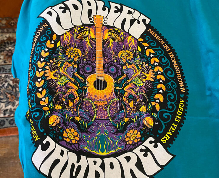 T-shirt with the design for the 15th annual Pedaler's Jamboree.