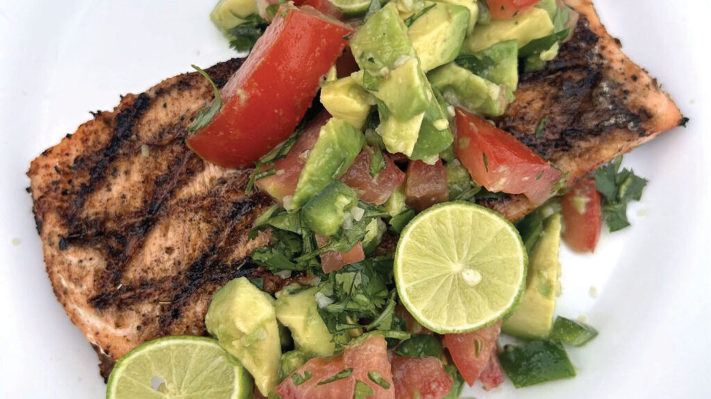 Grilled Southwest Salmon with Avocado Relish